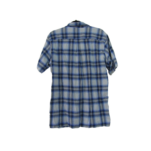 Eddie Bauer Classic Fit Blue Plaid Button Shirt Men's size TL Nautical - Picture 2 of 9